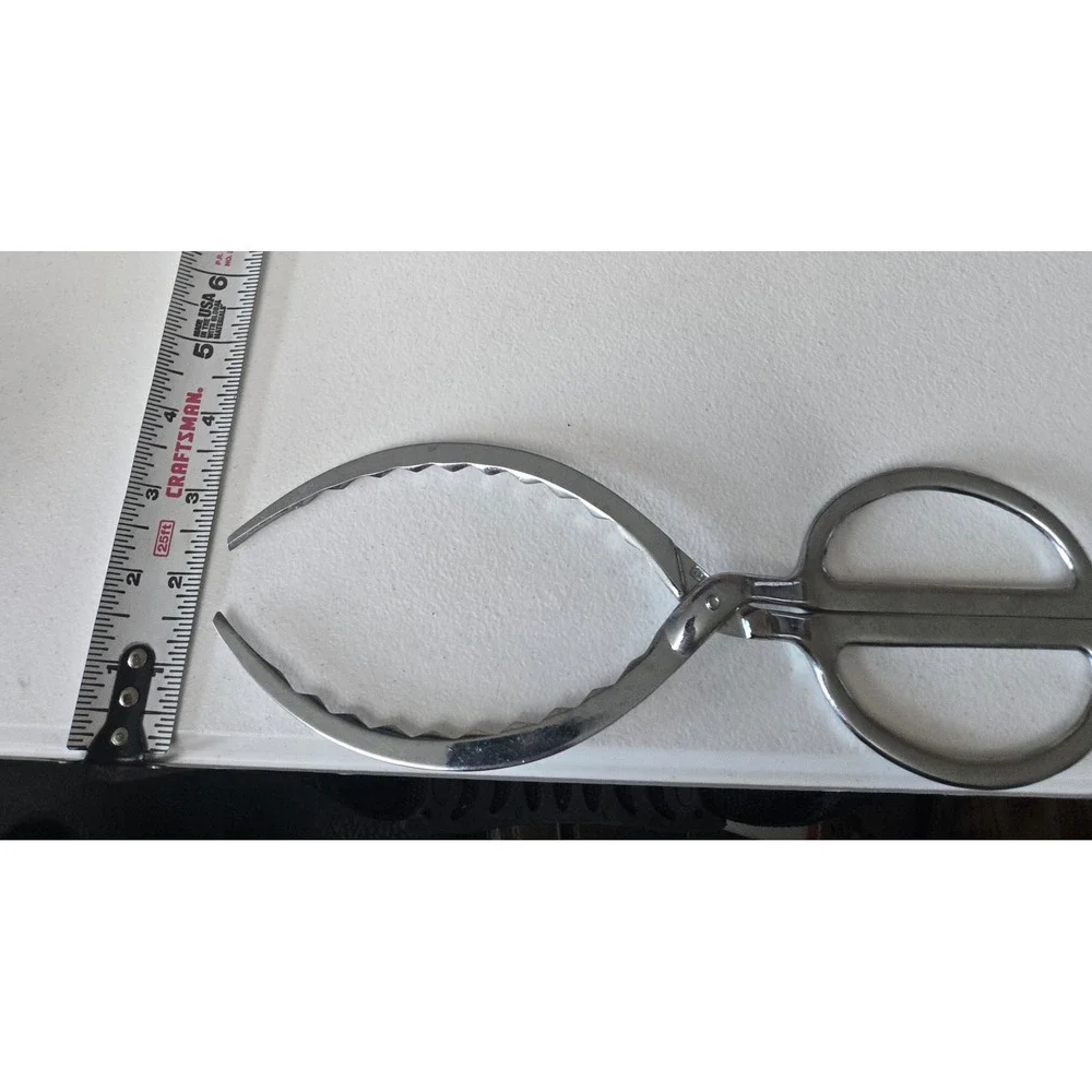 Vintage Stainless Steel Roast Tongs Meat Lifter Poultry Ham Serving Kitchen Tool